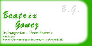 beatrix goncz business card
